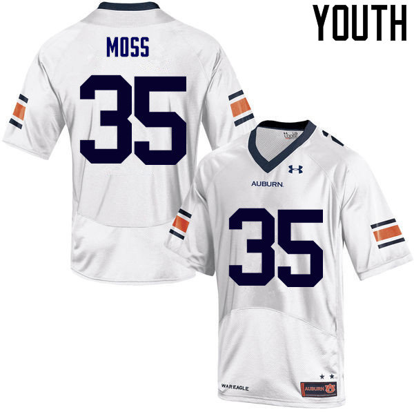 Auburn Tigers Youth James Owens Moss #35 White Under Armour Stitched College NCAA Authentic Football Jersey AXR0374XA